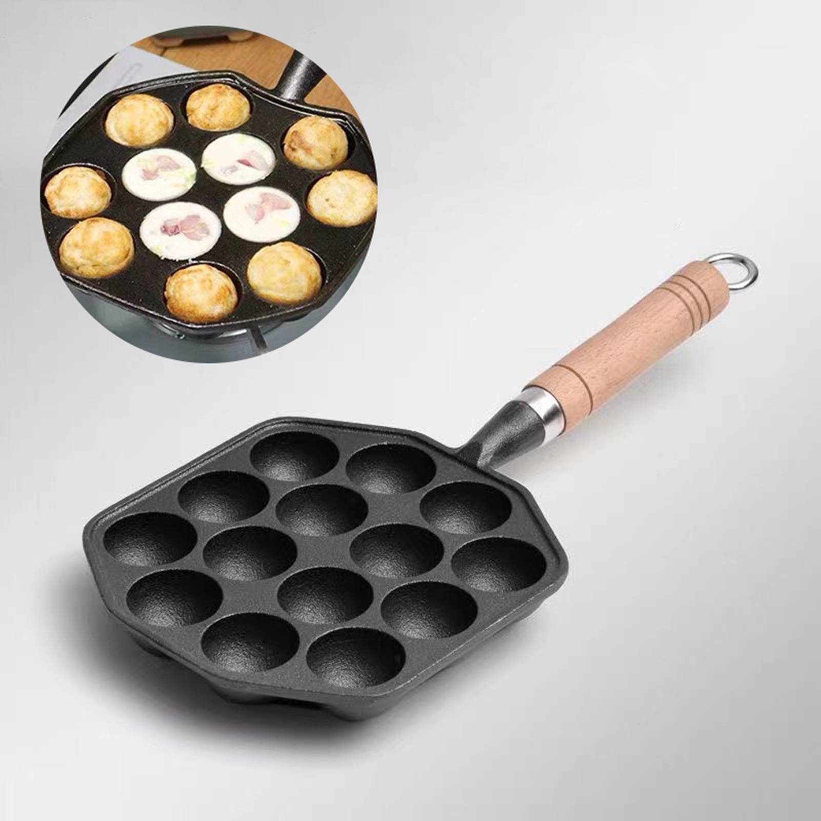 Cast Iron Skillet - 타코야키 팬 논 스틱 캐스트 다리미