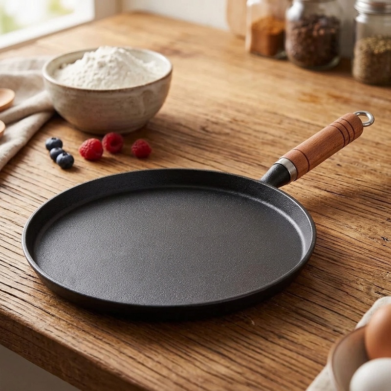 Cast Iron Skillet - 20/23/26cm 무코팅 무스틱 프라이팬, 계란 팬케이크
