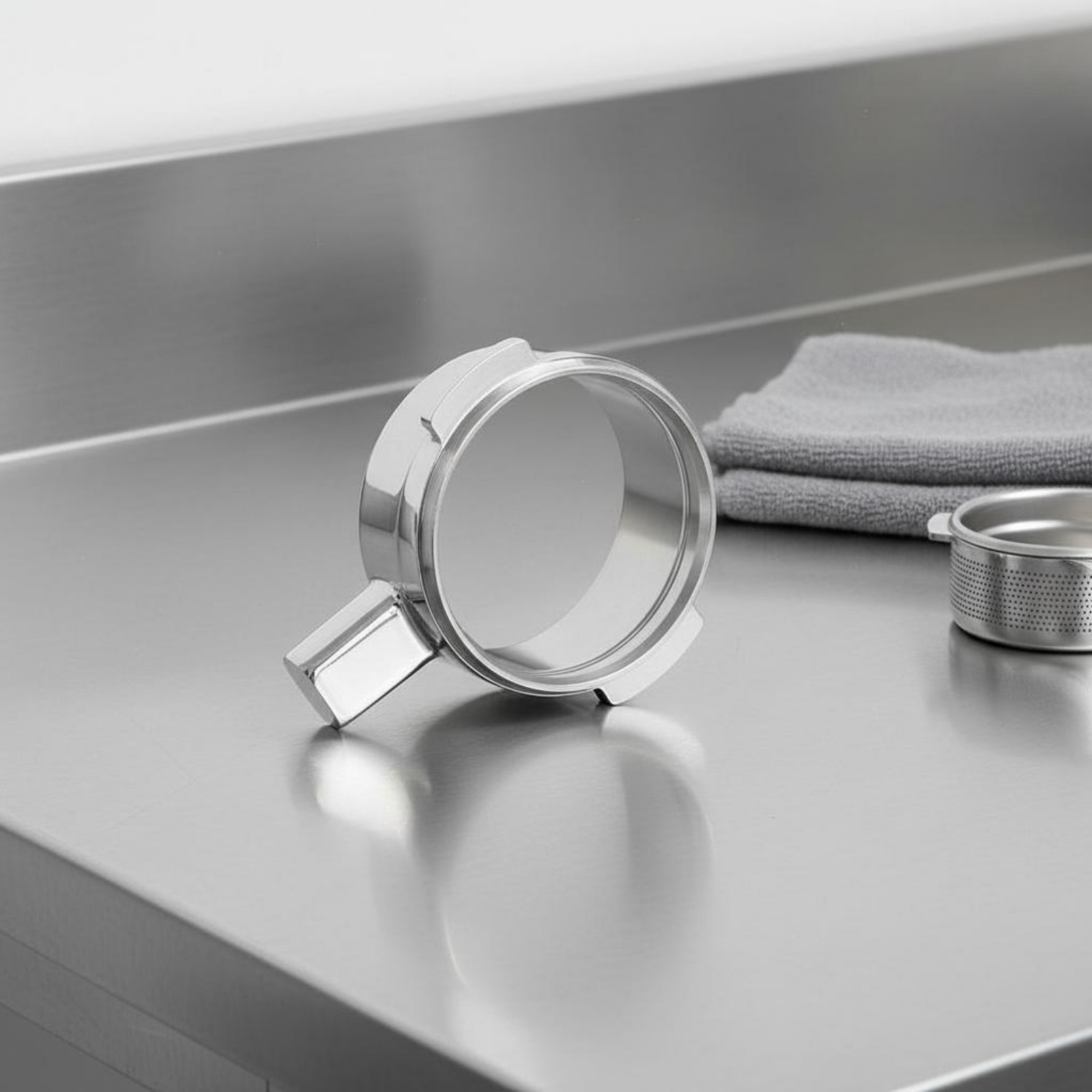 Stainless Steel Strainer - 바닥 없는 포터필터 헤드, 정밀하게 연마된