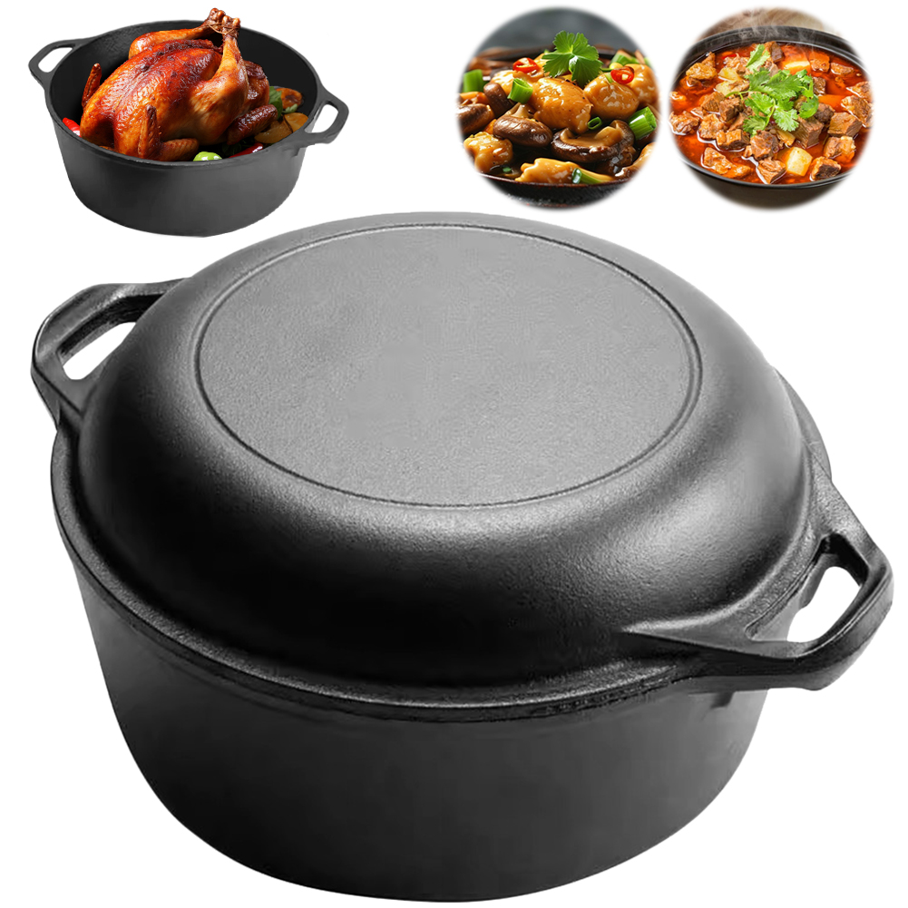 2 in 1 주철 더치 오븐 냄비, 듀얼 핸들 스킬렛  - Cast Iron Skillet 리뷰 및 가격