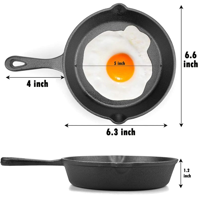6인치 주철 프라이팬, 물빠짐 방지 기능이 있는 프라이 - Cast Iron Skillet 리뷰 및 가격
