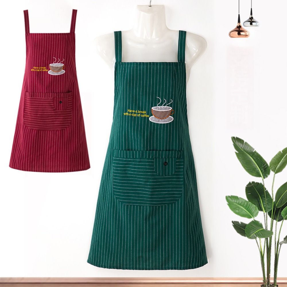유행하는 심플 스트라이프 면 민소매 주방 관찰 요리,  - Kitchen Gadgets Trending 리뷰 및 가격