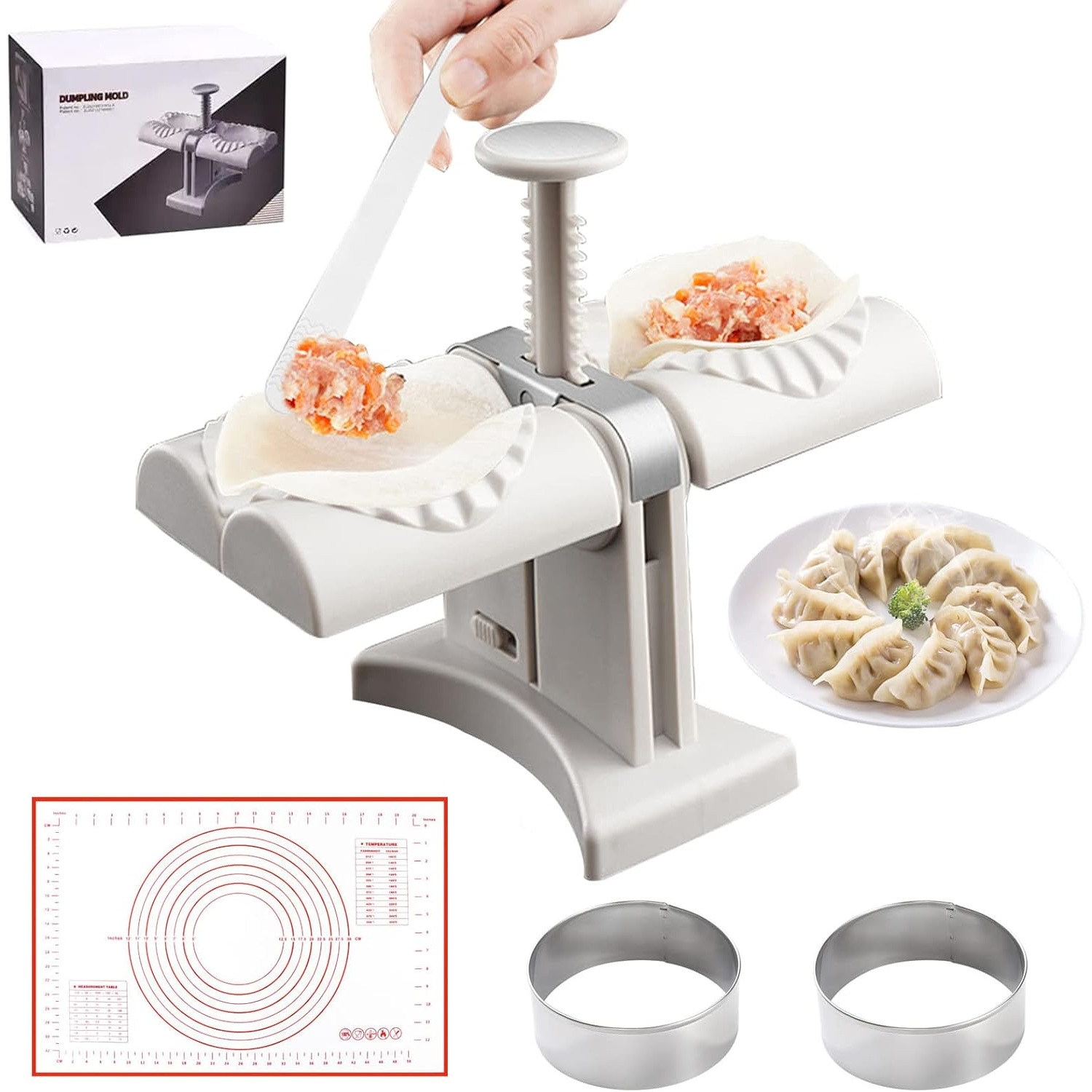 자동 만두 기계 더블 헤드 프레스 다이 파이 완탕 몰드 - Kitchen Gadgets Machine 리뷰 및 가격