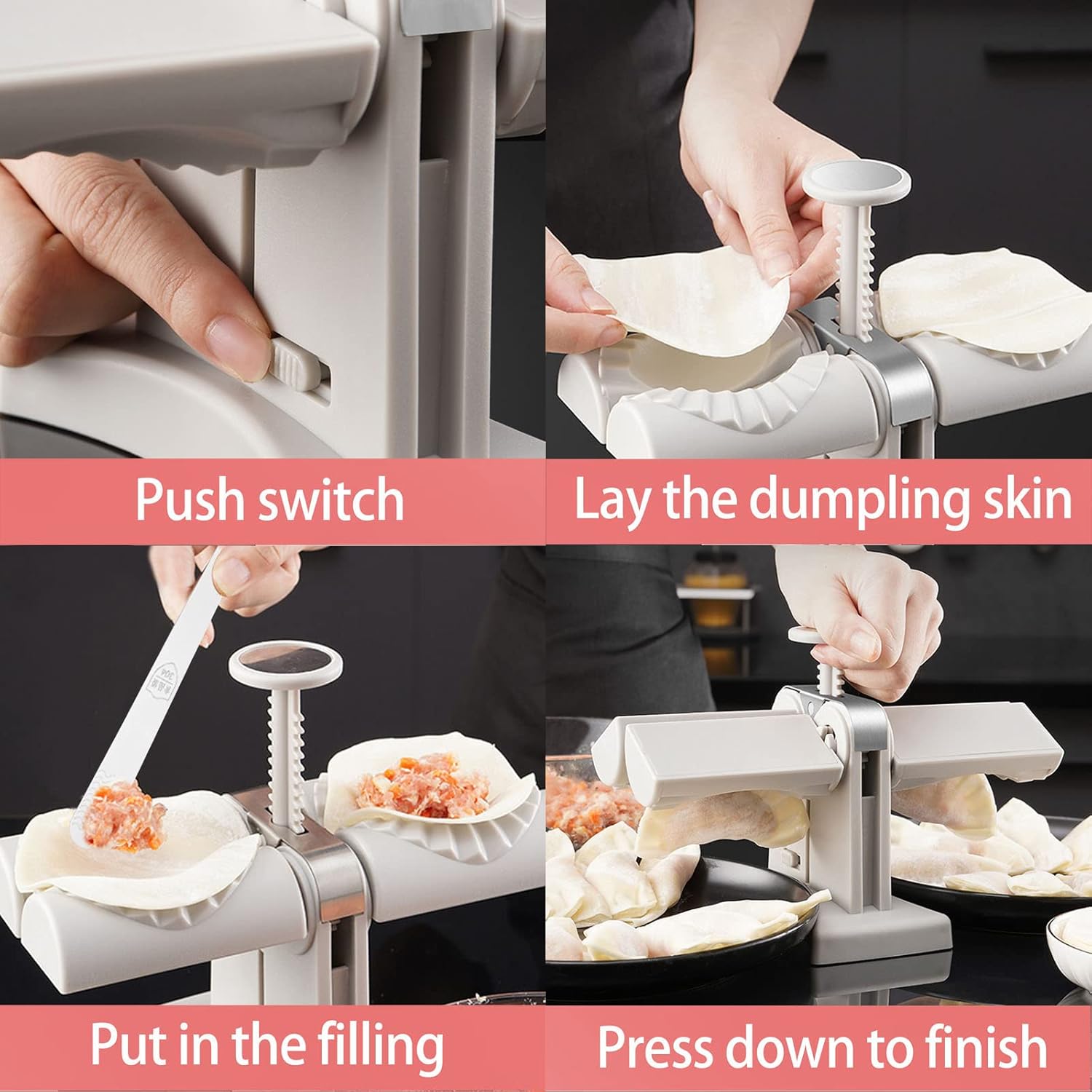 자동 만두 기계 더블 헤드 프레스 다이 파이 완탕 몰드 - Kitchen Gadgets Machine 리뷰 및 가격